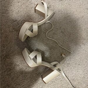 Elegant Cream Platform Sandals